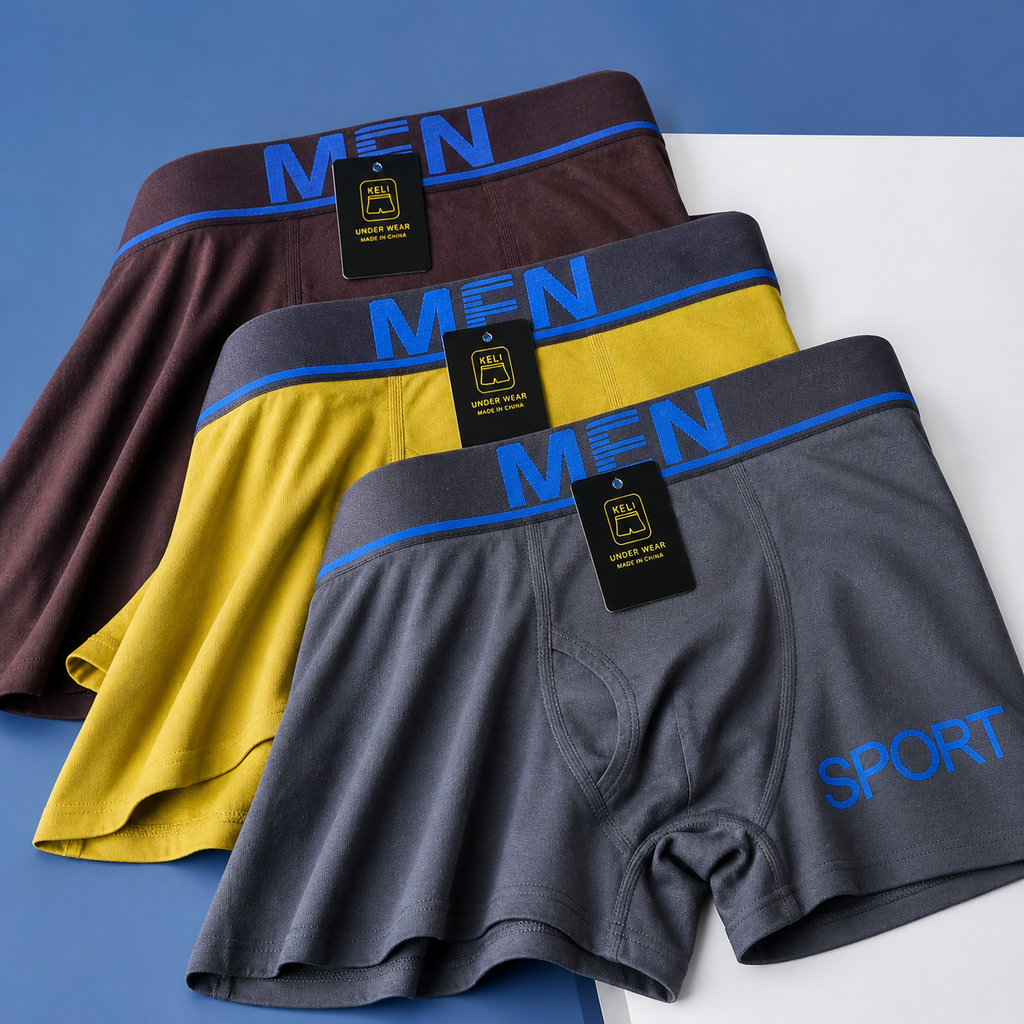 Soft Flexible Everyday Sports Boxer Brief  ( Set of 3 )