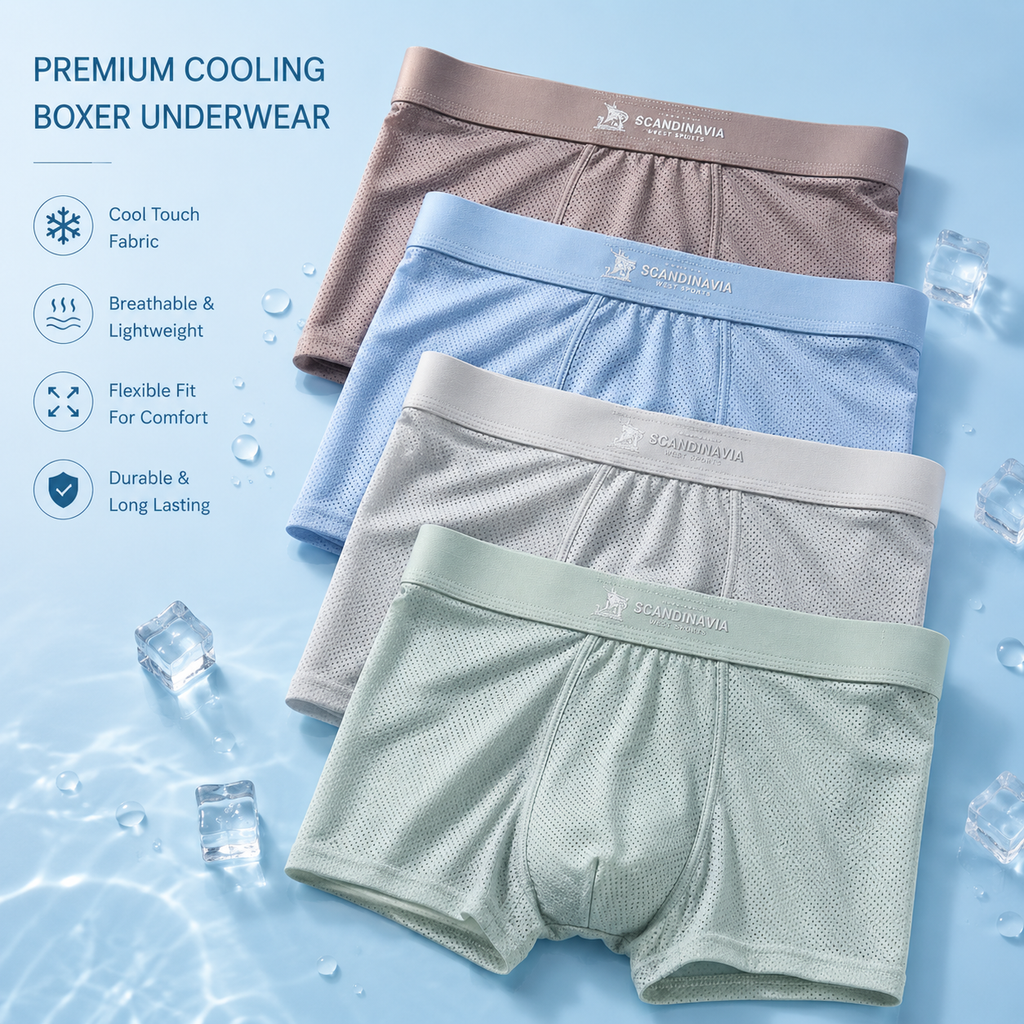 Premium Luxury Ice Silk Comfort Men’s Underwear (Set of 4)