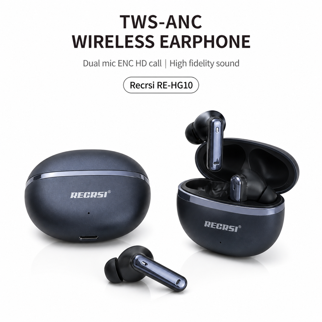 Dual Noise ANC ENC Stereo Earbuds