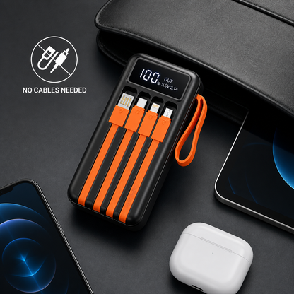 10000mAh Solar LED Multi Cable Power Bank