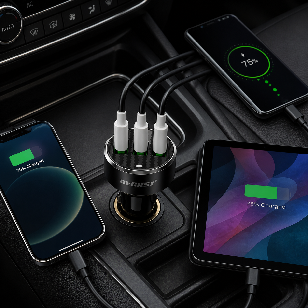 Regrsi Fast Charge Triple Port Car Adapter