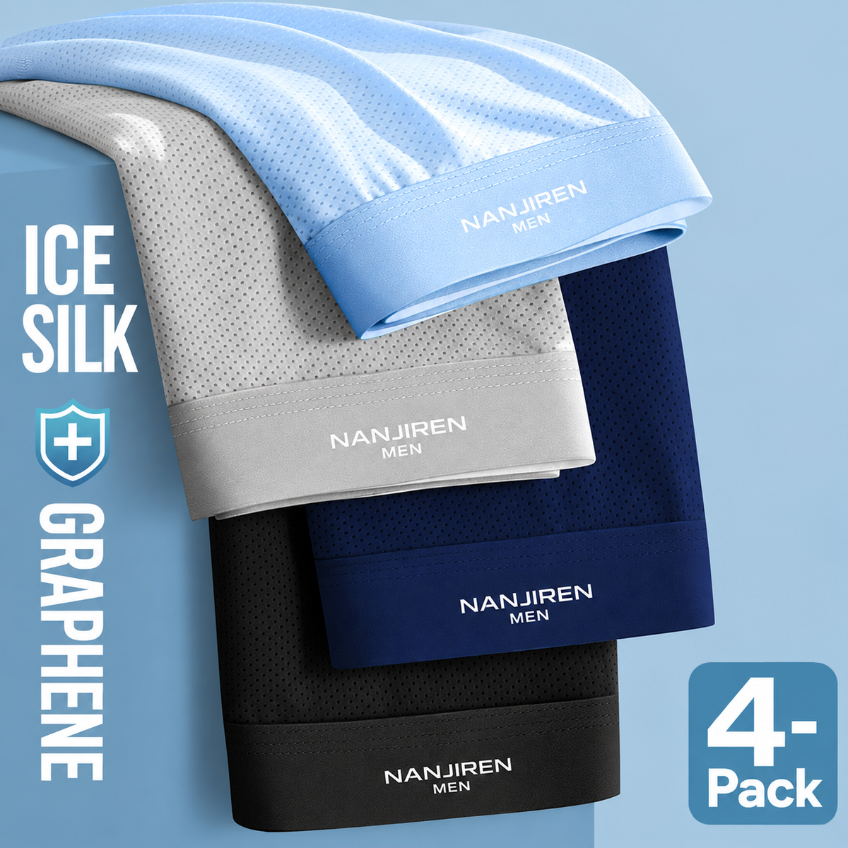 Men's Pure Ice Silk Antibacterial Ultrathin Underwear(set of 4)