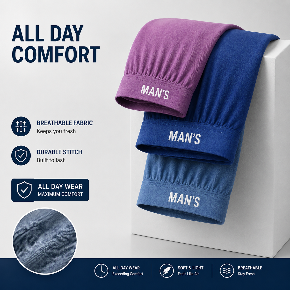 Men's Breathable Premium Comfort Briefs ( Set of 3 )