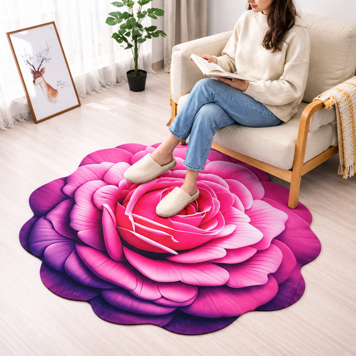 FloraNest Royal Bloom Anti-Slip Mat