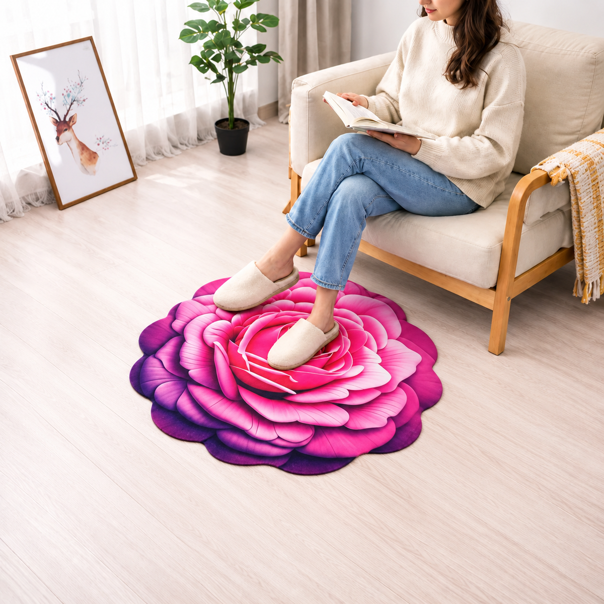 FloraNest Royal Bloom Anti-Slip Mat