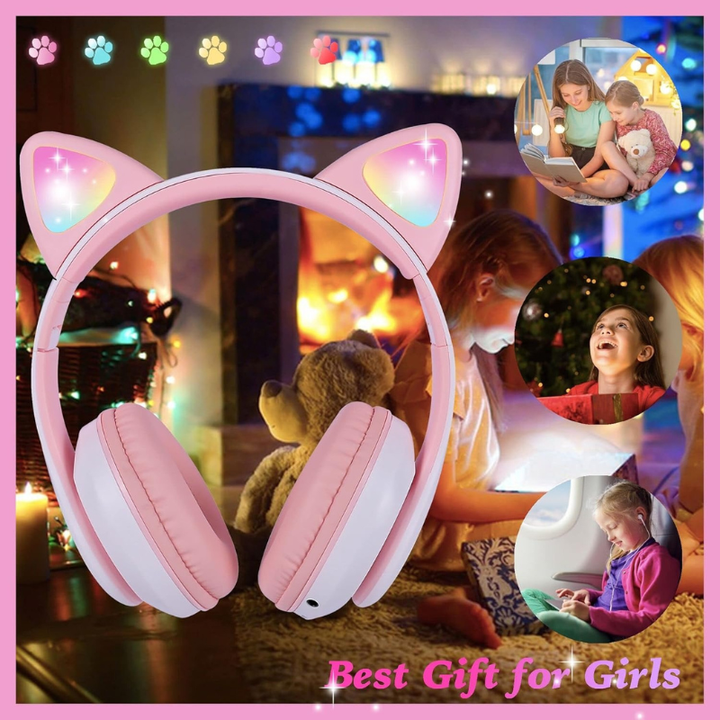 Colorful Cat Ear Wireless Headphones