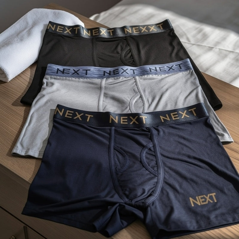 Premium Flexible Fit Men’s Microfiber Boxer Trunks  (Set of 3)