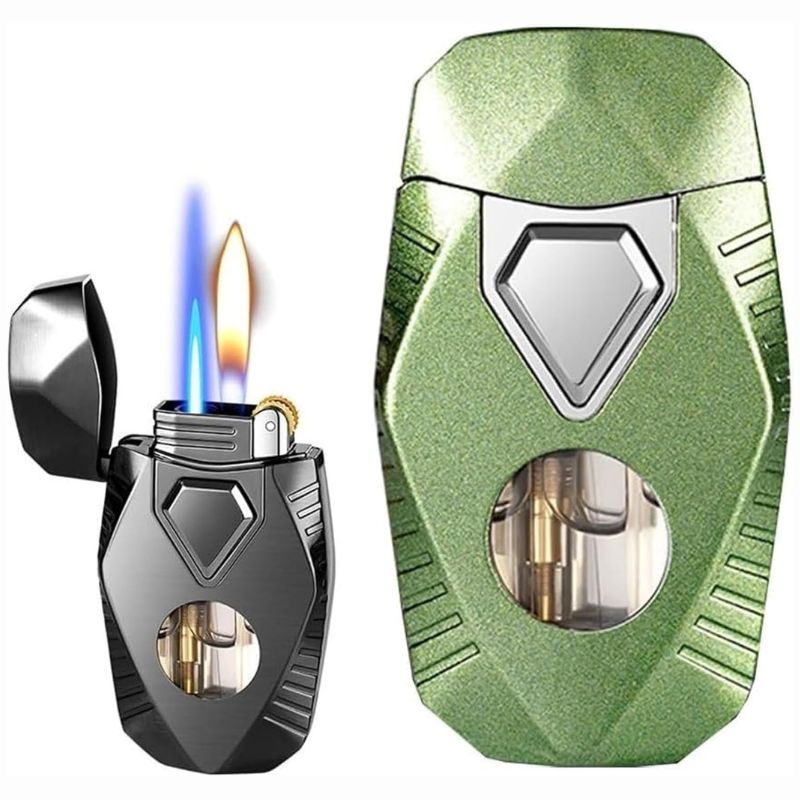 Dual Flame Windproof Butane Lighter