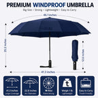 Strong Windproof 16 Ribs Auto Umbrella