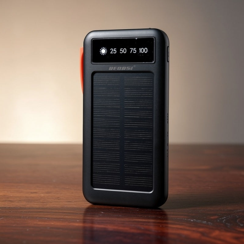10000mAh Solar LED Multi Cable Power Bank