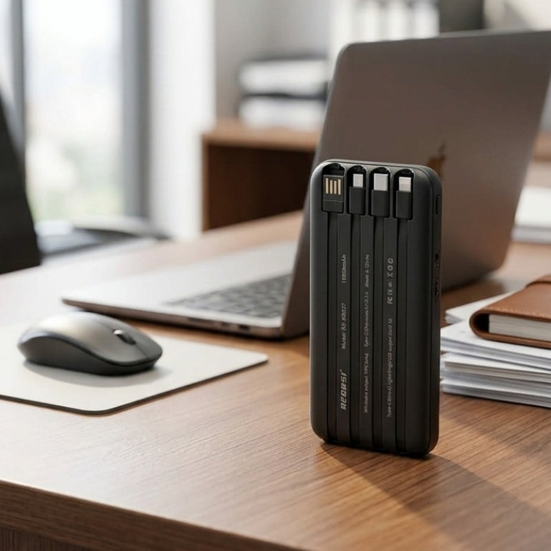 10000mAh Solar LED Multi Cable Power Bank