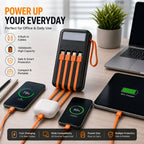 10000mAh Solar LED Multi Cable Power Bank