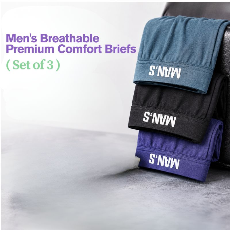 Men's Breathable Premium Comfort Briefs ( Set of 3 )