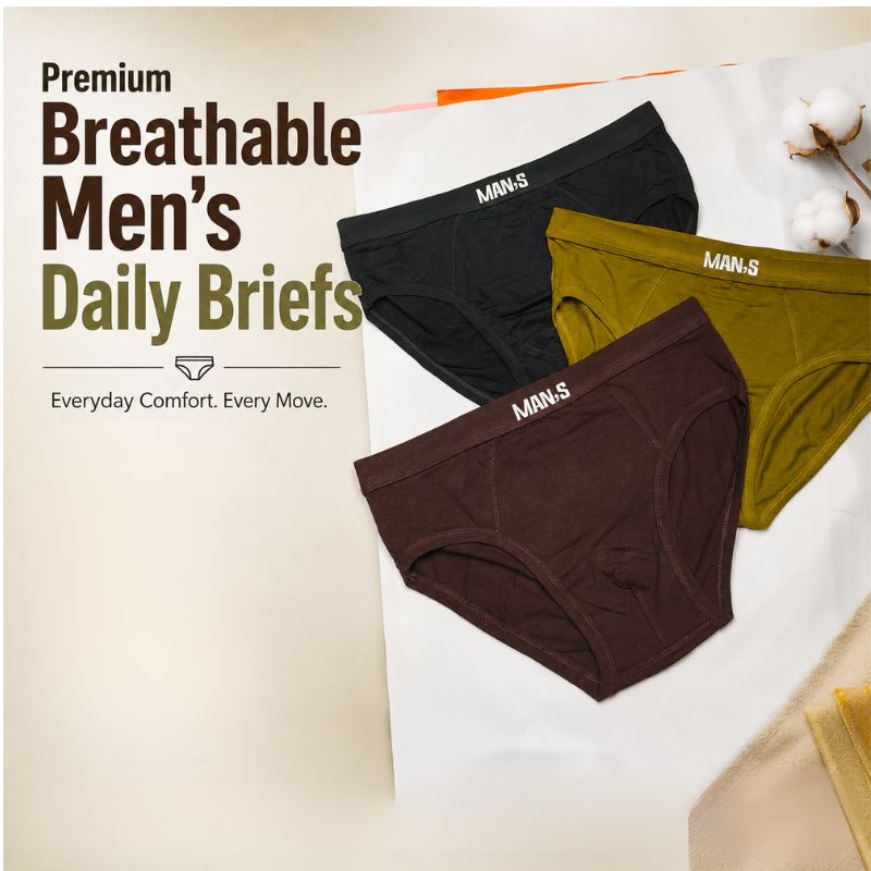 Men's Breathable Premium Comfort Briefs ( Set of 3 )