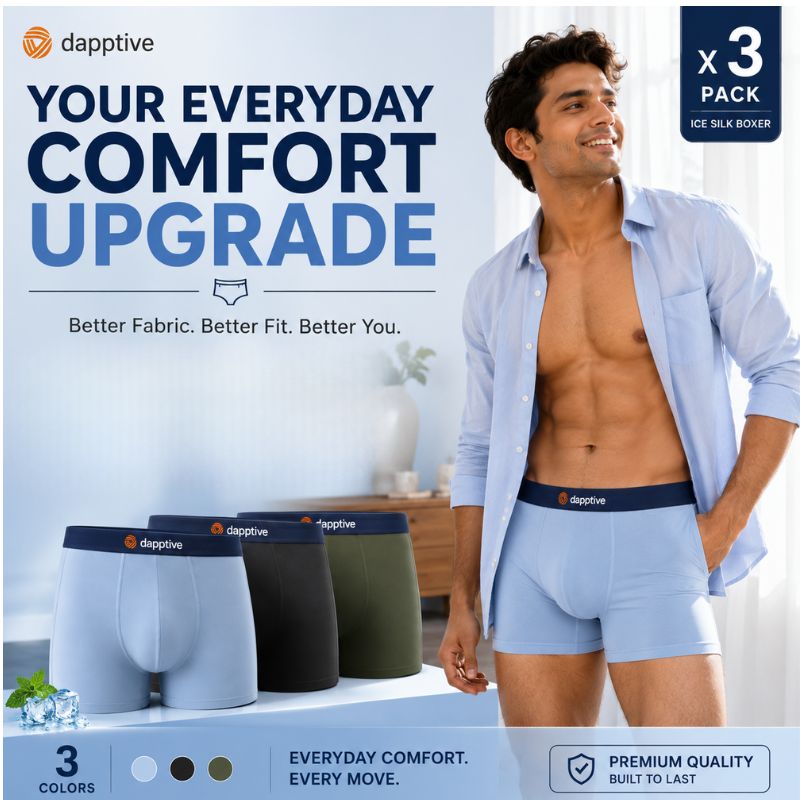 Men’s Luxury Ice Silk Underwear Combo ( set of 03)