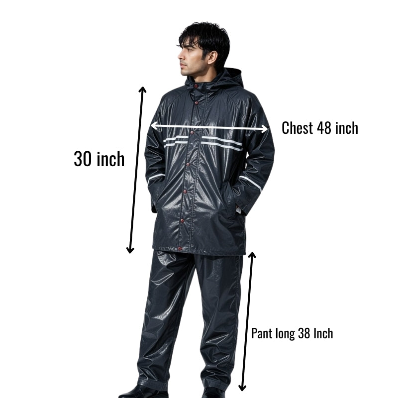 Windproof Full Coverage Raincoat Set (XXL)