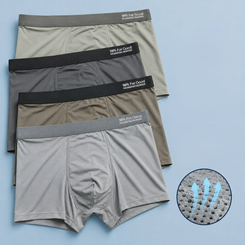 Premium Luxury Ice Silk Comfort Men’s Underwear (Set of 4)