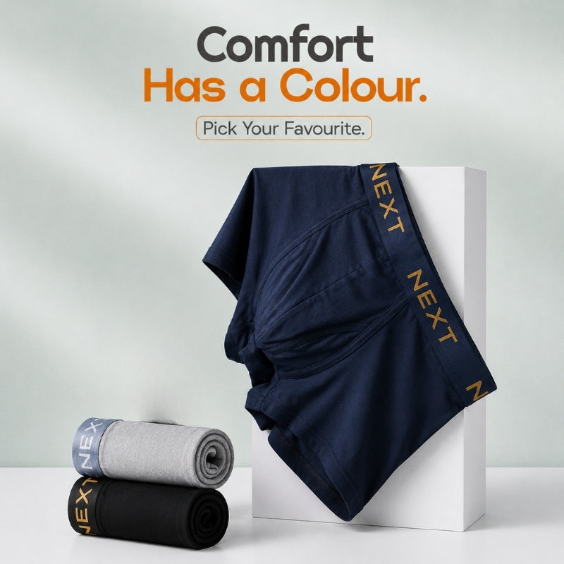 Premium Flexible Fit Men’s Microfiber Boxer Trunks  (Set of 3)