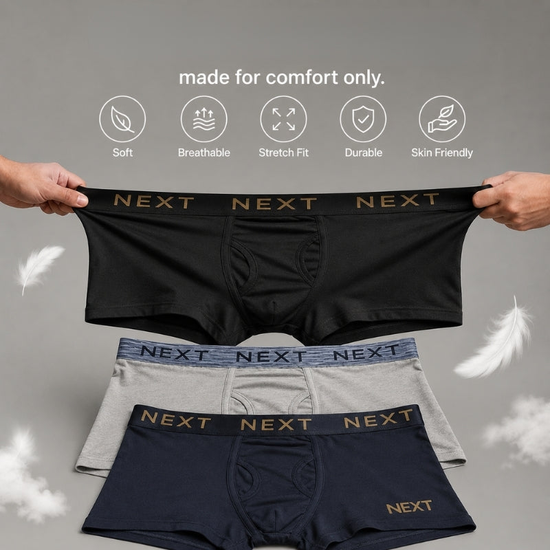 Premium Flexible Fit Men’s Microfiber Boxer Trunks  (Set of 3)