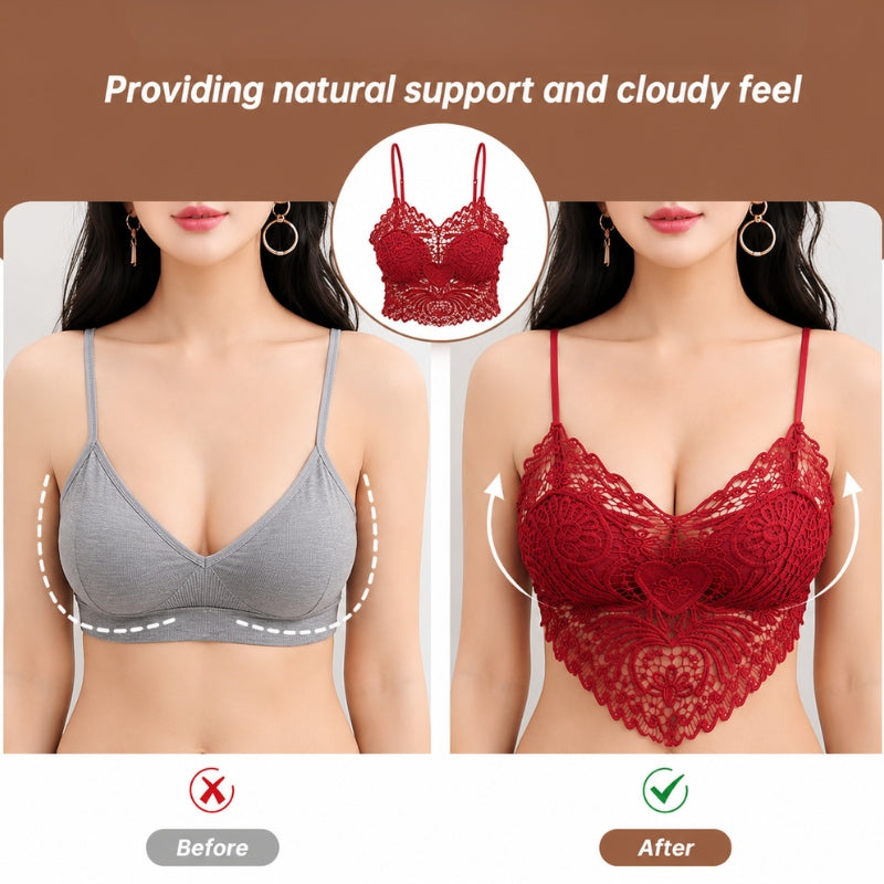 Elegant Floral Lace Bralette For Women ( Set of 2 )