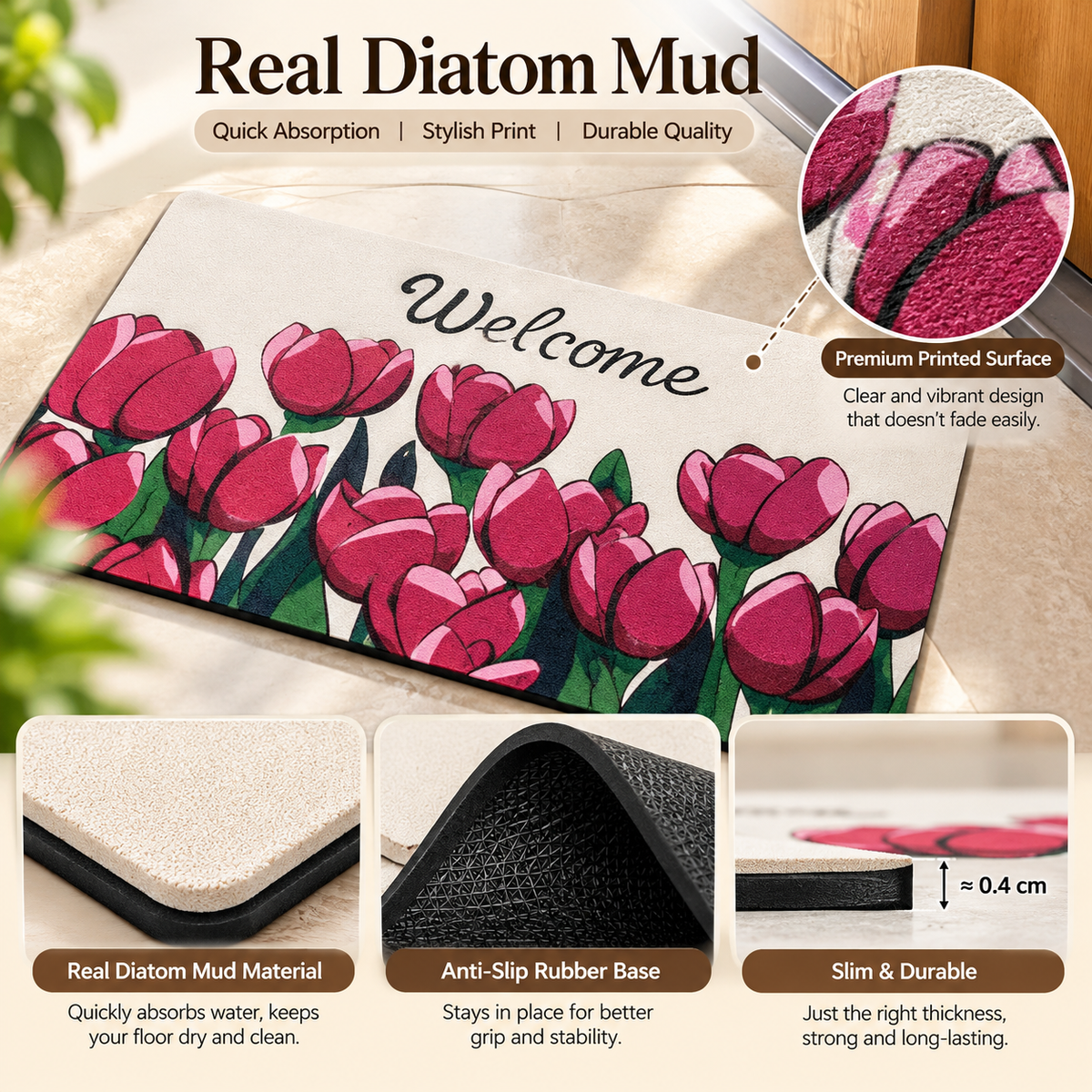 BloomStep Decorative Welcome Mat