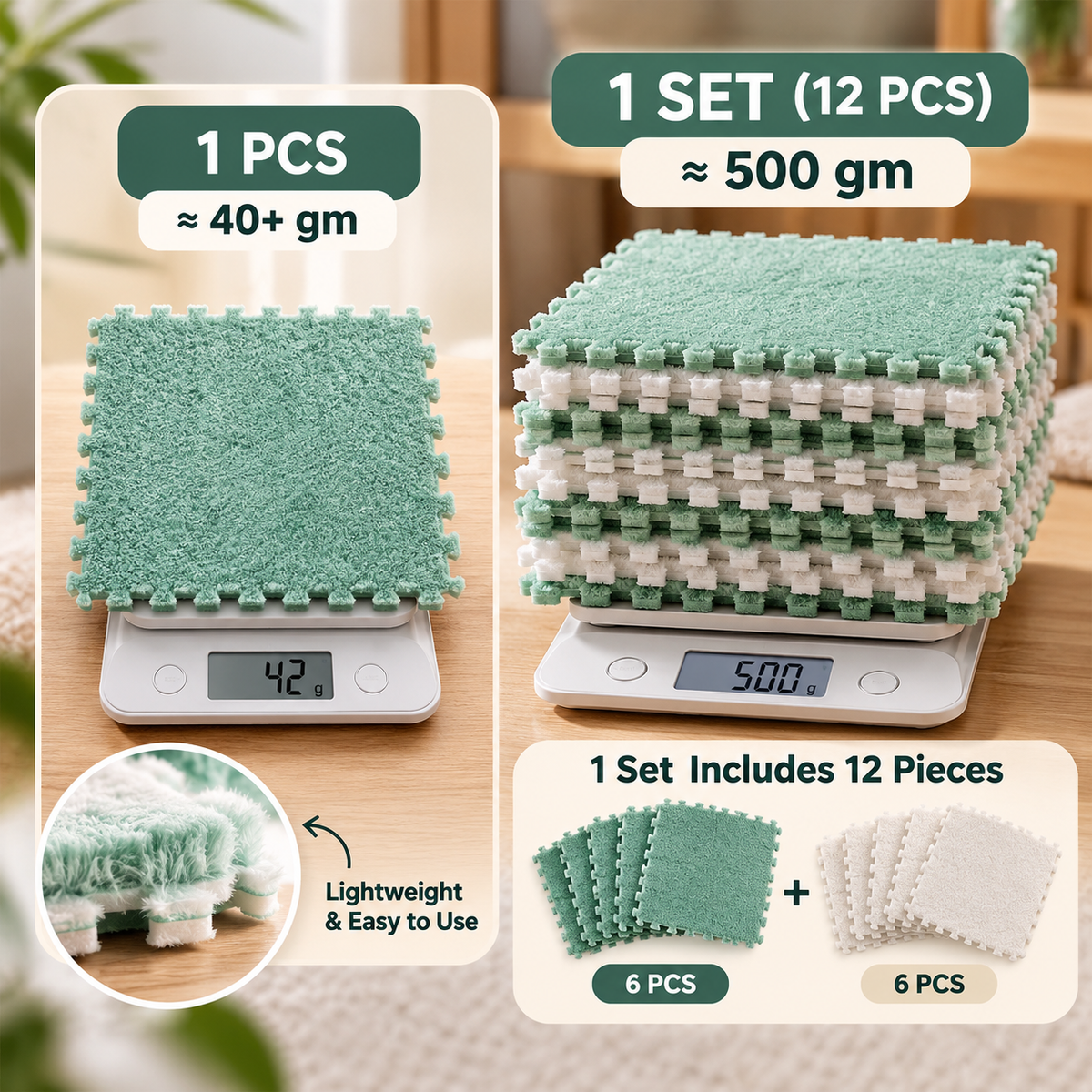 Soft Washable Foam Splicing Tiles Carpet (১২ পিস — ৩ ফুট × ৪ ফুট ঢাকবে)