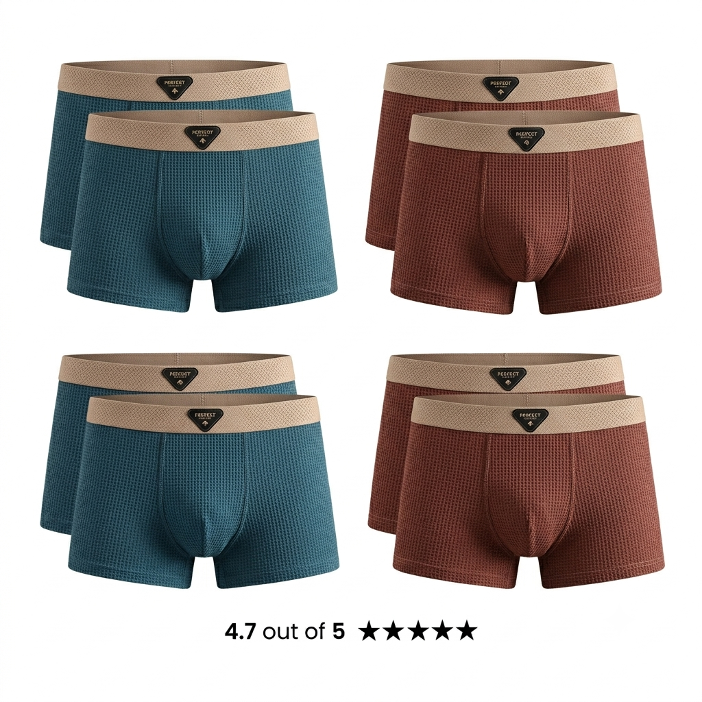 Men's Ice Silk net pattern Premium Boxer ( Set of 04 )