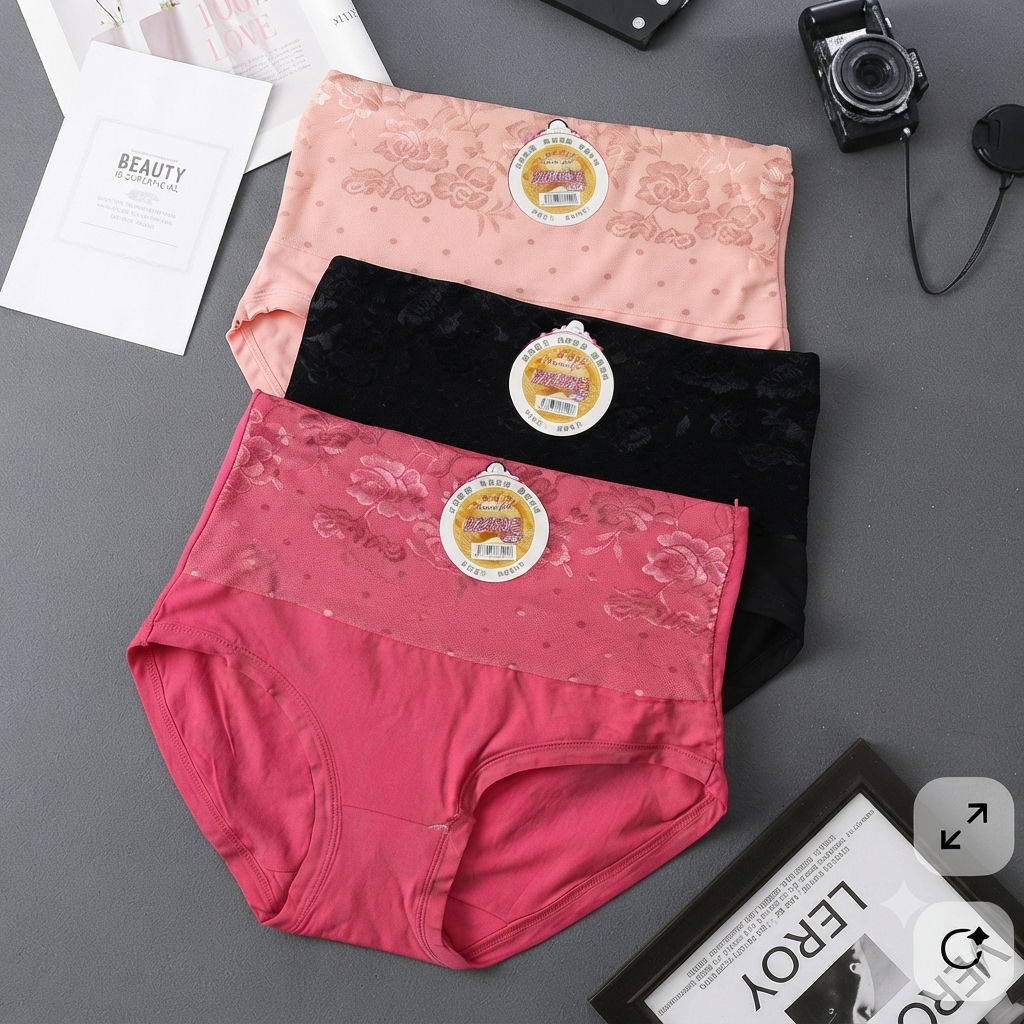 Elegant Floral Soft Fit Panty ( Set of 3 ) Free Size