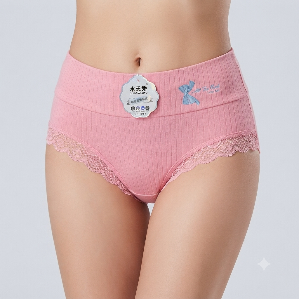 Premium Ribbed Lace Comfort Panty ( Set of 3 )