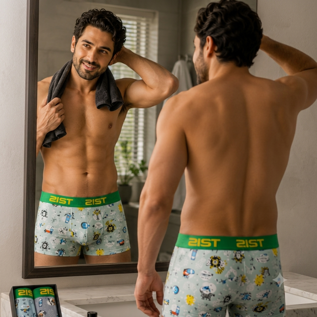 Premium Ice Silk Printed Boxer ( Set of 4 )