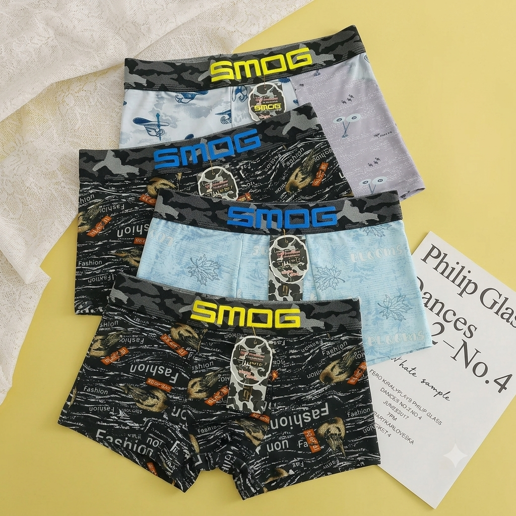 Premium Ice Silk Printed Boxer ( Set of 4 )