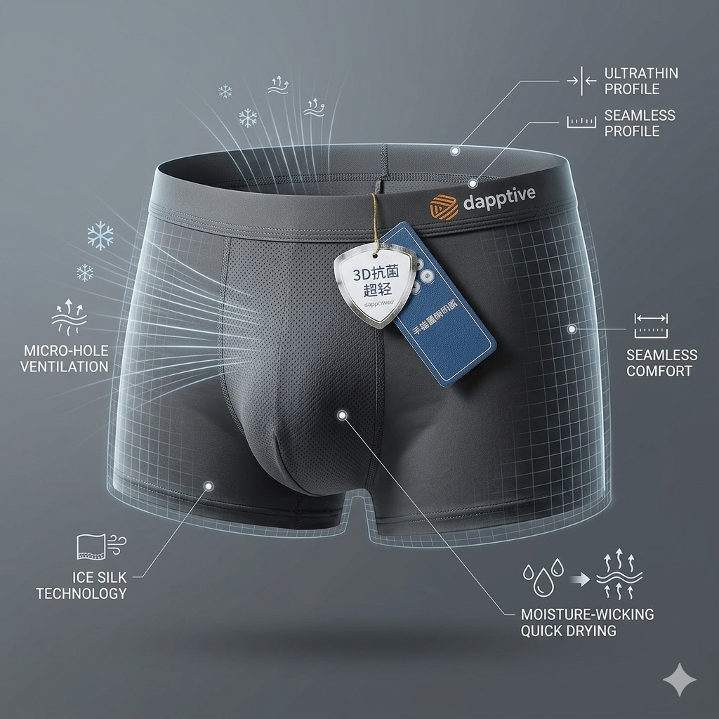 Men’s Luxury Ice Silk Underwear Combo ( set of 05)