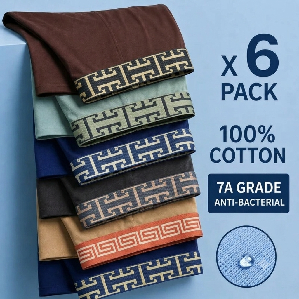 Soft Breathable Cotton Trunk Boxers ( Set of 6 )