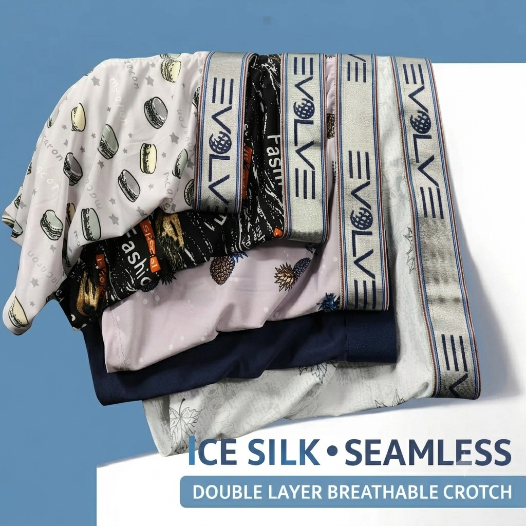 Premium Ice Silk Printed Boxer ( Set of 4 )