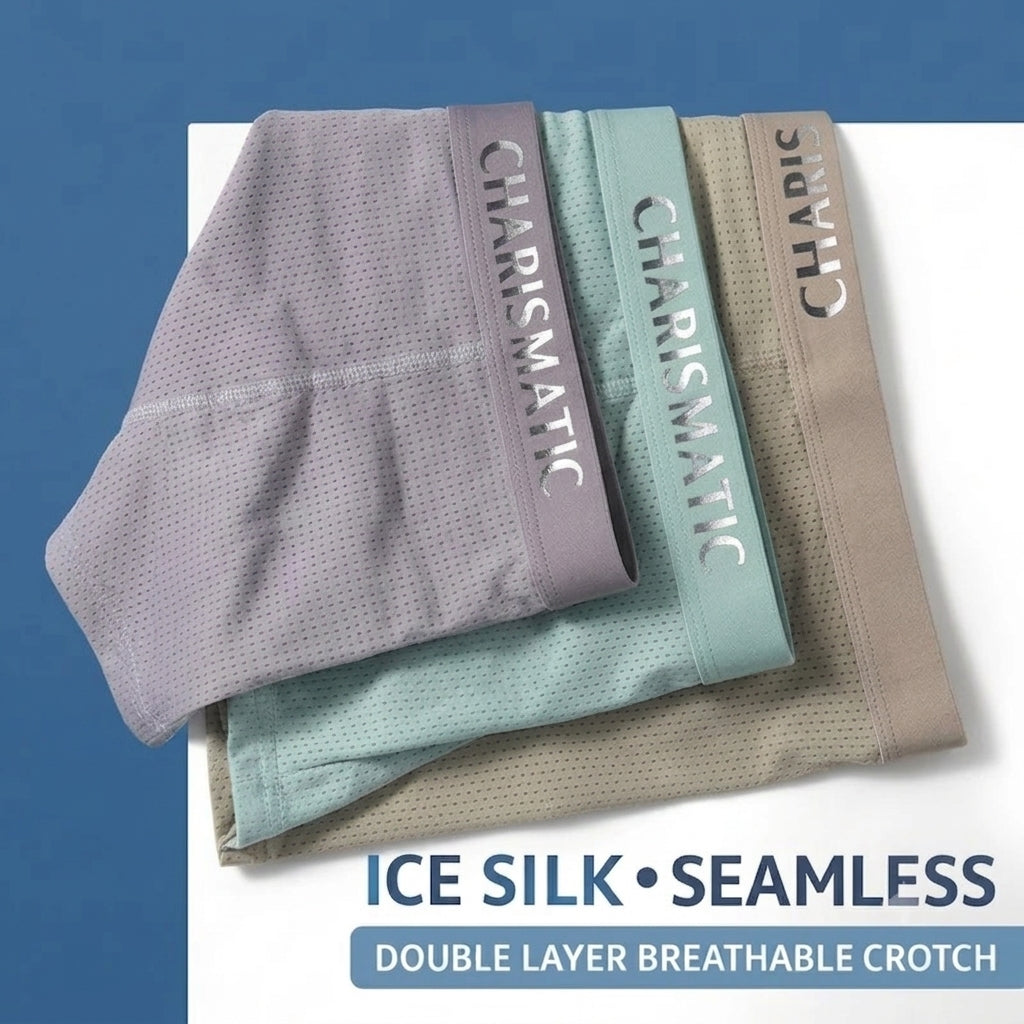 Ice Silk Breathable mesh Underwear ( Set of 3  )