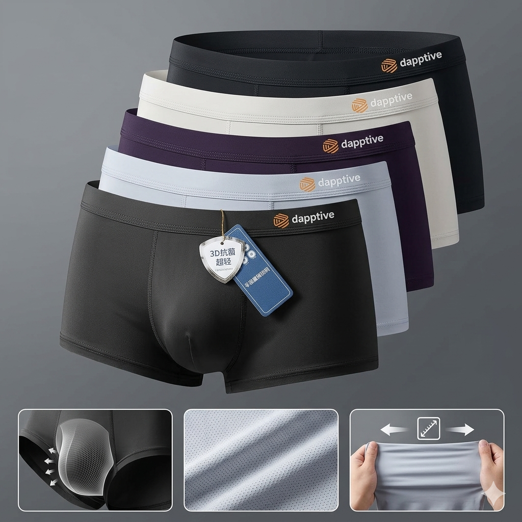 Men’s Luxury Ice Silk Underwear Combo ( set of 05)