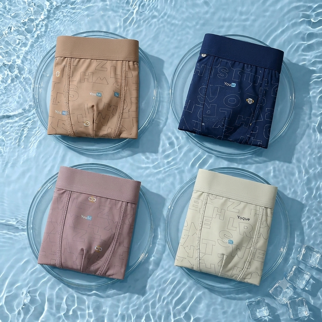 Premium Cooling Ice Silk Boxer Trunks ( Set of 4 )