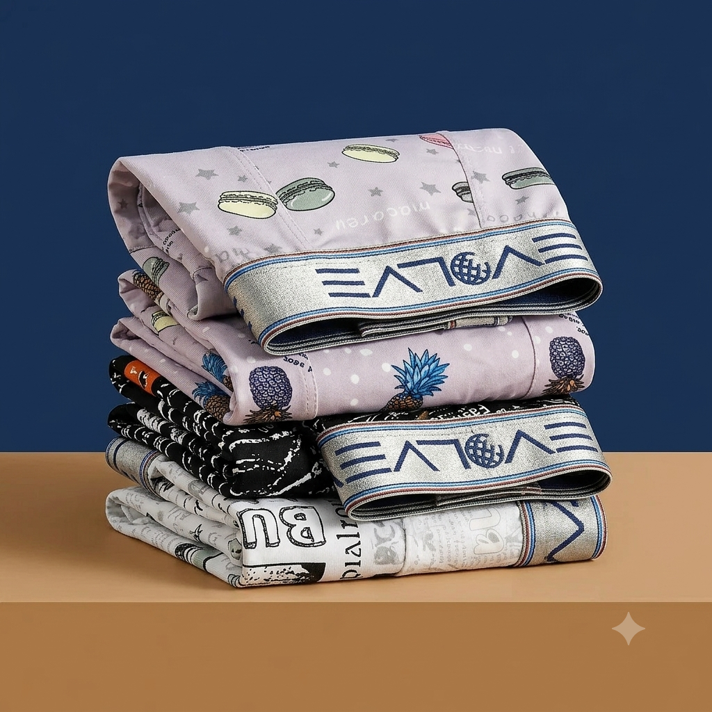 Premium Ice Silk Printed Boxer ( Set of 4 )