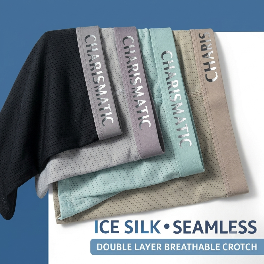 Ice Silk Breathable mesh Underwear ( Set of 5  )