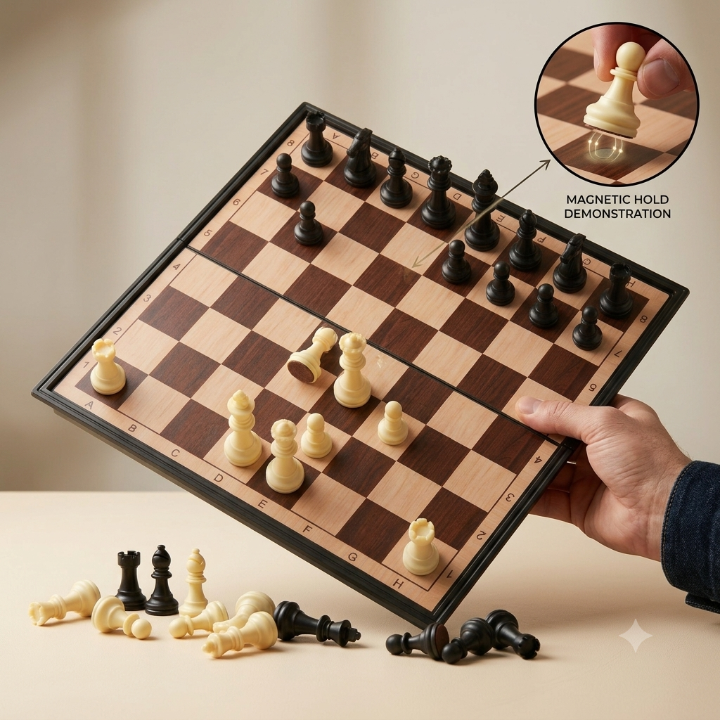 2-in-1 Magnetic Chess & Checkers Set