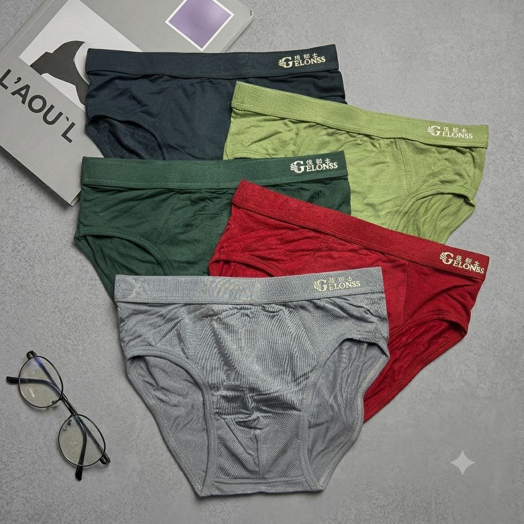 Feather Soft Breathable Men's Briefs ( Set of 5 )