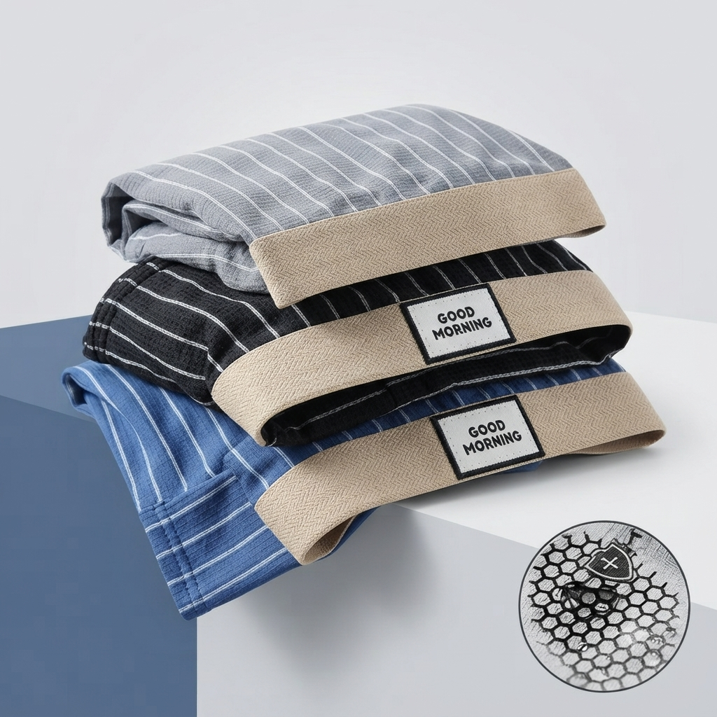 Soft Breathable Ice Silk Boxer  ( Set of 3 )