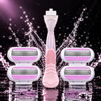 Women's 3-Layer Premium Shaving Razor Set (1 Handle + 4 Heads)