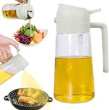 500ml 2-in-1 Glass Oil Sprayer Dispenser with Auto-Lid