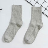 Solid color double needle socks ( Set of 05)