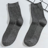 Solid color double needle socks ( Set of 05)