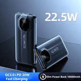 10,000mAh 22.5w fast charging power bank with display