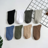 Solid color double needle socks ( Set of 05)