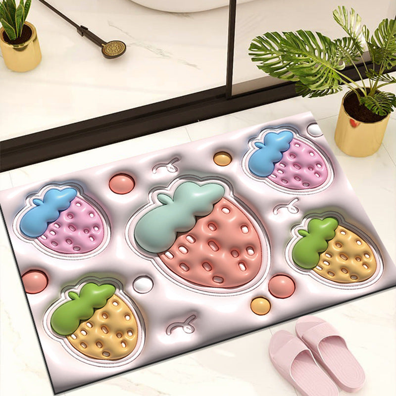 Luxury 3D Visual Anti-slip  Water Absorbent Quick Dry  Bath Mat