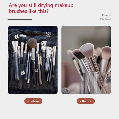 Portable Makeup Brush Holder with Safe Drying